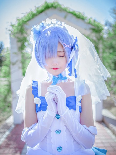 【COS正片】从零开始蕾姆花嫁cos,美萌可爱 cn羽天Shine